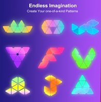 Panneau mural rvb quantique intelligent triangulaire nuit jeu lumière LED App télécommande bouton minuterie fonction lumière corps