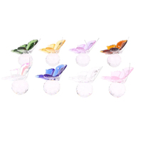 Honneur de papillon en cristal avec boule presse-papiers ornements de table cadeaux souvenirs pour la déco de mariage à la maison