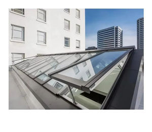 Moderno lucernario in vetro triplo con telaio in lega di alluminio con feritoia automatica ad apertura verticale in alluminio elettrico lucernario - Product Image 4