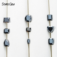 Starsgem Pierre précieuse Moissanite synthétique de 1 carat de couleur noire de forme fantaisie pour la fabrication de bijoux
