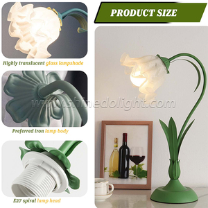<span class=keywords><strong>Lampada</strong></span> da comodino retrò francese <span class=keywords><strong>lampada</strong></span> da camera da letto in regalo di compleanno della ragazza piccola <span class=keywords><strong>lampada</strong></span> giglio della valle americana - Product Image 4