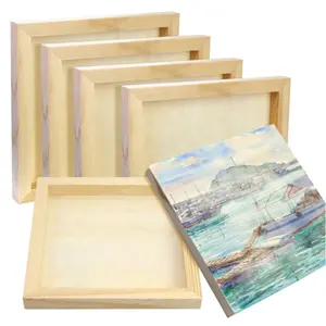 Square Wood Panels Unfinished Blank Wooden Canvas Cradled Painting Panel Boards for Craft