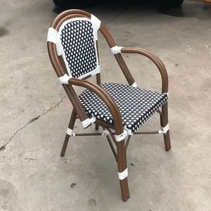 Cadeiras de bistrô de rattan francês ao ar livre, móveis vintage, SP-OC426