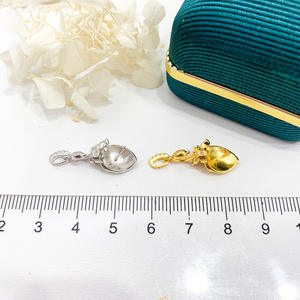 Pendentif en argent S925, accessoires de perles DIY, collier vide style cygne, perles plates 11-14 mm, bijoux en or blanc, matériau principal 30956 - Product Image 2