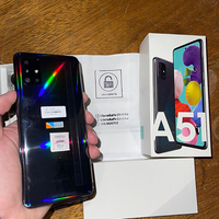 Téléphone portable A51 d'occasion à bas prix avec 64 Go de RAM/ROM, Android 10, batterie 4000 mAh, version mondiale