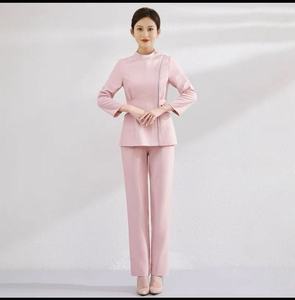 Conjunto de Uniforme de Enfermera para Mujer - 65% Poliéster 35% Algodón, Tela Tejida para Medicina, Estética, Recepción, Clínicas Dentales, Posparto - Product Image 1