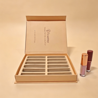 Boîte cosmétique de luxe personnalisée pour un ensemble de rouge à lèvres mat longue tenue et de gloss à lèvres, 6 couleurs, maquillage beauté, gloss à lèvres minéral imperméable, kit de gloss à lèvres