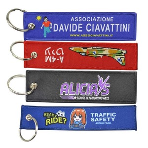 Khuyến mại giá rẻ Tự làm logo xe hơi bằng kim loại Thêu móc khóa Vòng đeo khóa dệt dệt tùy chỉnh - Product Image 5