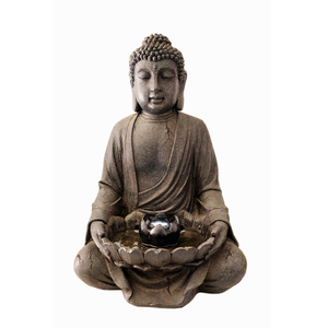 <span class=keywords><strong>Fontaine</strong></span> d'eau extérieure en résine, grand <span class=keywords><strong>Bouddha</strong></span>, Dieu Éléphant Ganesha en méditation, Vastu hindou - Product Image 5