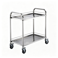Chariot utilitaire mobile à 3 niveaux en acrylique robuste avec roulettes pour cuisine et restauration commerciale