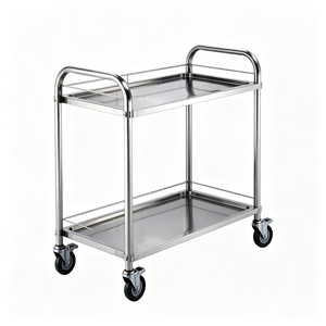 Chariot à boissons mobile en acier inoxydable à 3 niveaux, chariot de service à boissons roulant avec étagères, chariot de bar robuste pour hôtel, restaurant - Product Image 1
