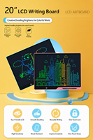 Tablette d'écriture LCD rechargeable de 20 pouces, effaçable, pour enfants, tablette graphique effaçable pour enfants, tablette d'écriture LCD pour enfants