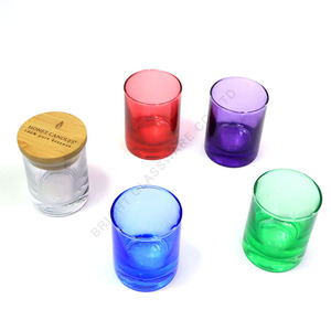 Soporte votivo soplado a máquina 4oz 10oz Portavelas de vidrio vacío de lujo Frascos Vela Rosa Frasco de vidrio con tapa al por mayor - Product Image 6