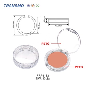 Boîtier vide pour poudre compacte, poudre pressée, fard à paupières individuel, en PETG, pour blush crème cristallin - Product Image 2