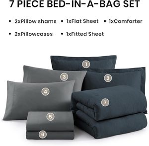 Kích thước đầy đủ <span class=keywords><strong>Comforter</strong></span> Set, màu xanh hải quân bedding <span class=keywords><strong>Comforter</strong></span> Bộ đầy đủ 7 miếng với <span class=keywords><strong>Comforter</strong></span>, tấm, vỏ gối & shams - Product Image 6