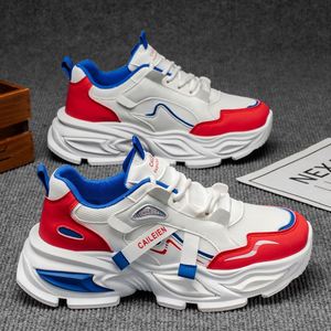 Zapatos Deportivos de Malla Transpirable con Cordones para Hombre, Otoño, Modernos, Combinables con Todo, Suela Gruesa, Aumentan la Altura, Casuales, Antideslizantes - Product Image 3