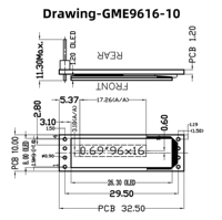 Módulo de Pantalla OLED Blanca de 0.69 Pulgadas GME9616-10, IC SSD1315, Resolución 96x16, Interfaz I2C, Conector de 4 Pines
