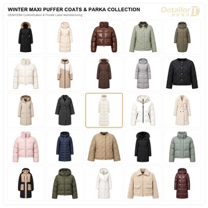 Áo khoác phao nữ dài có mũ, dày dặn, dáng rộng, dài quá gối, chất liệu cotton, áo khoác ngoài mùa đông dành cho các thương hiệu thời trang cao cấp - Product Image 4