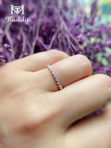 แหวนทองคำ 10K สีเหลือง 14K ประดับเพชรโมอิสซาไนต์ แฟชั่นสำหรับผู้หญิง แหวนแต่งงาน แหวนหมั้น เครื่องประดับชั้นดี - Product Image 5