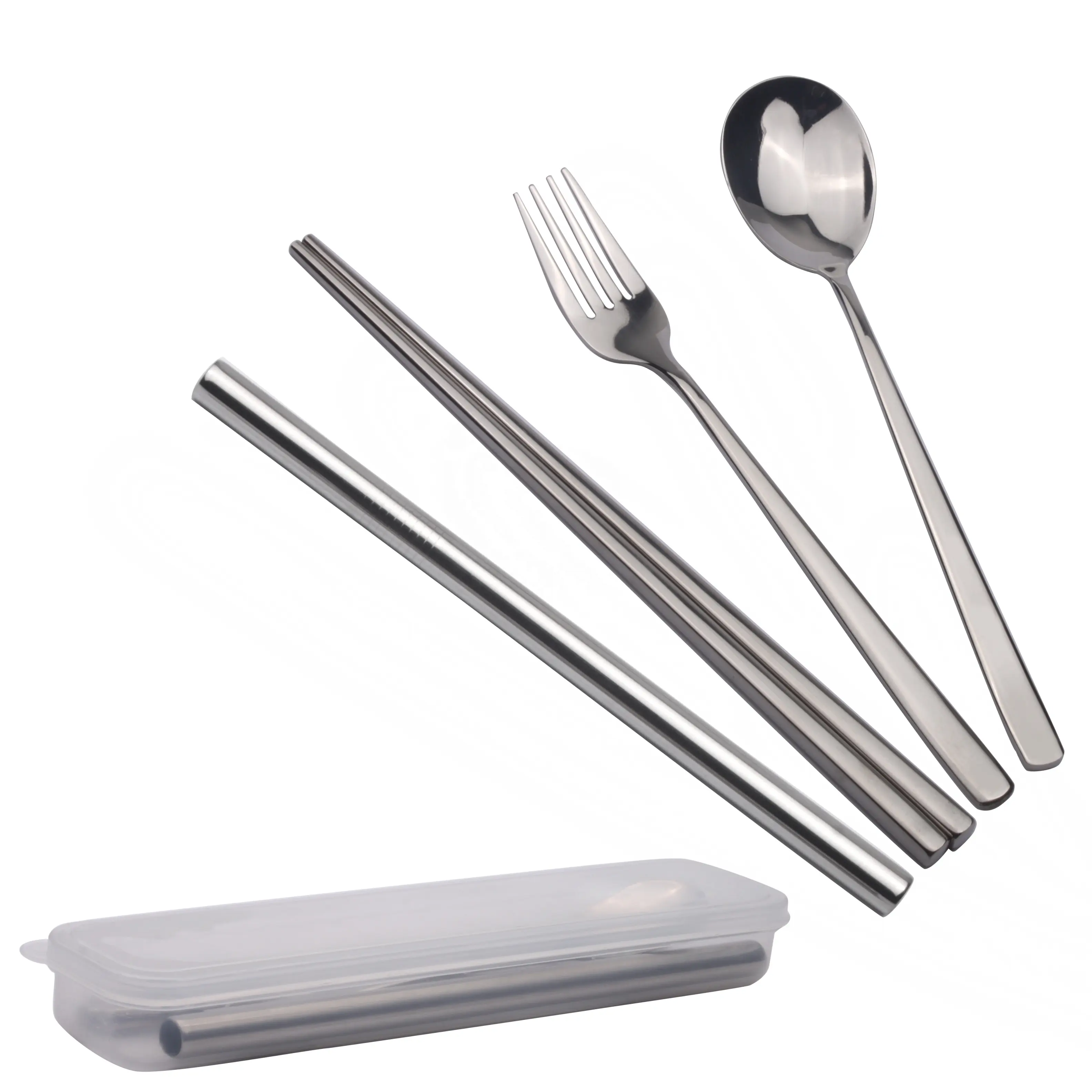 OEM Factory travel camping portable stainless steel silverware flatware cutlery sets wholesale