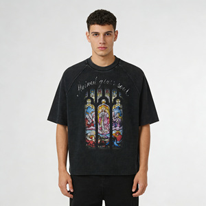 Camiseta OEM con Estampado Digital, Corte Holgado, Manga Raglán, Lavado Vintage - Product Image 1