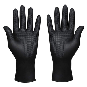 Gants de travail en nitrile robustes pour la réparation automobile, gants en nitrile jetables noirs sans poudre, gants en nitrile diamantés - Product Image 1