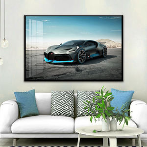 Impression sur toile d'art mural moderne haut de gamme <span class=keywords><strong>Bugatti</strong></span> Visual Gran Turismo Hypercar Supercar Nature morte Décoration de salon Décoration de la maison Peinture - Product Image 2