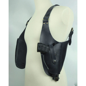 Custom Western Cowboy Tactisch Verstelbare Dubbele Schouder Pu Lederen Verstelbare Onderarm Schieten Pistool Holster - Product Image 2