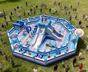 Şişme Oyun Parkı Yapı Taşları Kaydıraklı Şişme Kale Zıplama Evi Şişme Kaydırak Üfleyici Dahil Çocuklar ve Yetişkinler İçin Satılık - Product Image 1