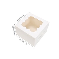 Boîtes à biscuits blanches 4x4x2,5 pouces avec fenêtre, petites boîtes de boulangerie, 36 autocollants, réutilisables, auto-érectables, en papier pour envoi postal