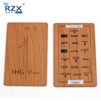 Cartes de visite intelligentes en bois programmables et écologiques RFID, cartes-clés d'hôtel en bois NFC intelligentes RFID, cartes-clés en bois LF/HF/UHF
