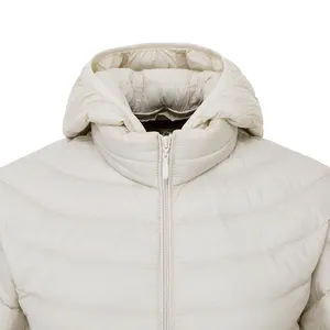 Wholesale Winter Nylon Jackets For Women Custom Patches Black High Quality Hood Down Jackets For Out Wear