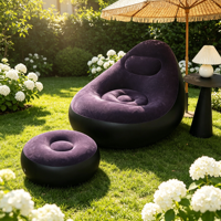 Canapé gonflable floqué avec dossier, design moderne et simple pour l'extérieur et le bureau, modèle YY-QT