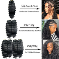 Extensions de cheveux humains brésiliens vierges à ondulations profondes, sans nœuds, pré-séparées, bouclées, à double trame, pour crochet et machine