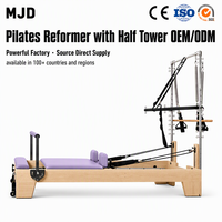 Machine de Pilates Reformer en bois avec tour d'accompagnement demi-tour, équipement de fitness pour studio de Pilates et fourniture B2B CESGS