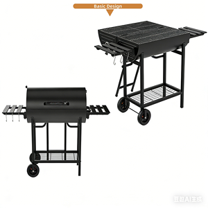 Parrilla <span class=keywords><strong>de</strong></span> Carbón para Exteriores con Gran Superficie <span class=keywords><strong>de</strong></span> Cocción y <span class=keywords><strong>Asador</strong></span> Eléctrico - Product Image 2