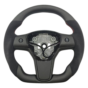 พวงมาลัยคาร์บอนไฟเบอร์แบบด้าน Alcantara สำหรับรถยนต์ Tesla Model 3 และ Model Y - Product Image 1