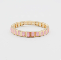 Bracelet manchette empilable en émail avec strass carrés couleur moka, style européen, bijoux de mode pour femmes, vente chaude