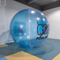 Ballon de plage gonflable géant en PVC transparent avec logo personnalisé imprimé, grand ballon gonflable transparent pour fêtes et événements au bord de la piscine