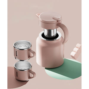 <span class=keywords><strong>Carafe</strong></span> à café thermique en acier inoxydable Double paroi Pot à vide Flacon Théière Filtre à eau amovible Gobelets en acier isolés - Product Image 1