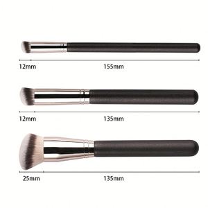 Ulikeke – Lot de 3 pinceaux de maquillage à faible MOQ, haute densité, avec logo personnalisé, pour poudre et fond de teint Kabuki - Product Image 1