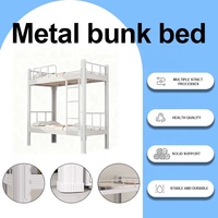 Fabricant en gros de cadres de lit en métal modernes, durables, à deux niveaux, à bas prix pour adultes, pour chambre à coucher, appartement, hôtel, école, hôpital