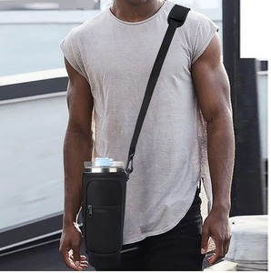 Cup chai nước 40 ounce Neoprene Tumbler dây kéo PURSE <span class=keywords><strong>Pouch</strong></span> túi với túi phía trước chai Nước Chủ Túi với dây đeo - Product Image 6