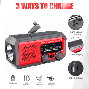 2000mAh AM/FM Emergency Radio with Flashlight USB Powered - Product Image 3