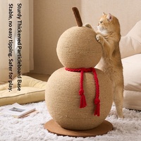 Griffoir pour chat en corde de chanvre en forme de gourde, design vertical, avec boule, extra-haut, très durable, anti-déchirure, jouet auto-entretenant pour chat