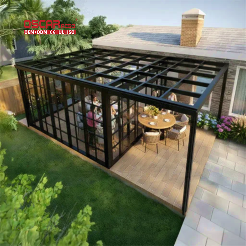 Alloy Sloped Glazed Sliding Panel All Year Sunspace Solar Heat ...