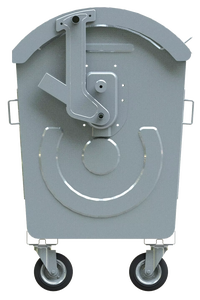 Customizable Pedal <b>Bin</b> 1100 LT Galvanized Metal Dome Lid Garbage Container <b>for</b> <b>Recycling</b> and <b>Storage</b> Round Pattern - Product Image 2