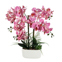 Fleur artificielle Phalaenopsis en pot 35/70/73cm, sensation 3D réaliste, pour décoration de mariage et de maison