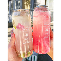 Bouteilles de café en plastique PET transparent Soda boisson énergisante molle canettes de boisson en plastique Boba emballage 8oz 16oz bouteilles en plastique avec bouchons