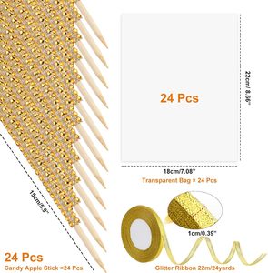 ASTARON Paquete de 24 Caramelos Brillantes para Palitos y Bolsas con Caramelo para Palitos y Cintas (Dorado) Alimentos - Product Image 3